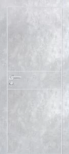 Межкомнатная дверь PX-15  AL кромка с 4-х ст. Серый бетон