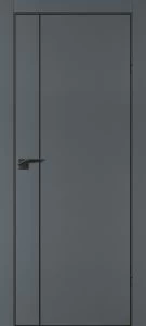 Межкомнатная дверь P-21  черный молдинг PET,  кромка ABS черная c 4-х ст. Графит матовый