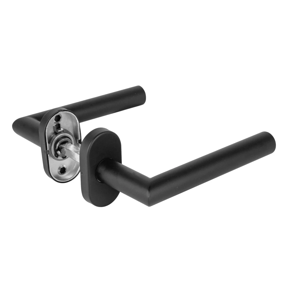 Фото Ручка раздельная R.DSS201-0204P/19 (DSS-0204P/19) INOX 201 BLACK  (овальное основание)